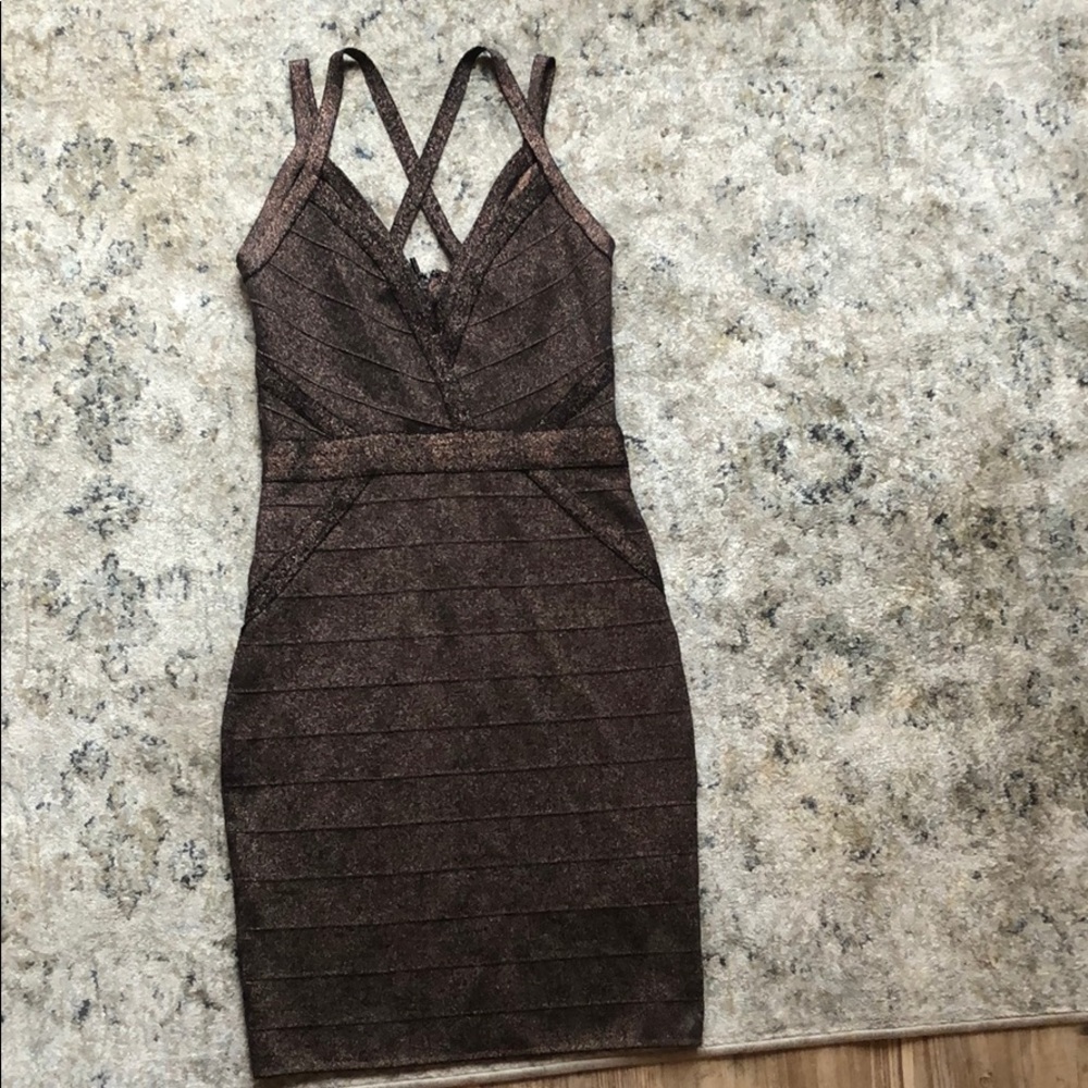 Guess Gold Bodycon Dress